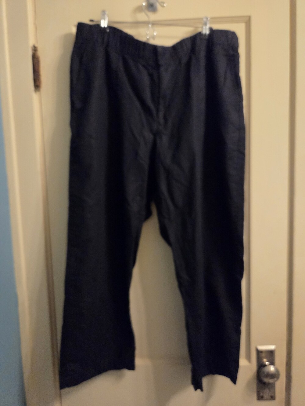 GAP Womens Black Linen-Cotton Blend Wide Leg Pants Sz XL